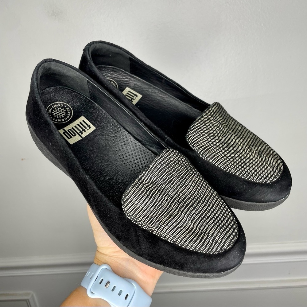 Fitflop Sparkly Sneakerloafer Suede Shoes Womens 6.5